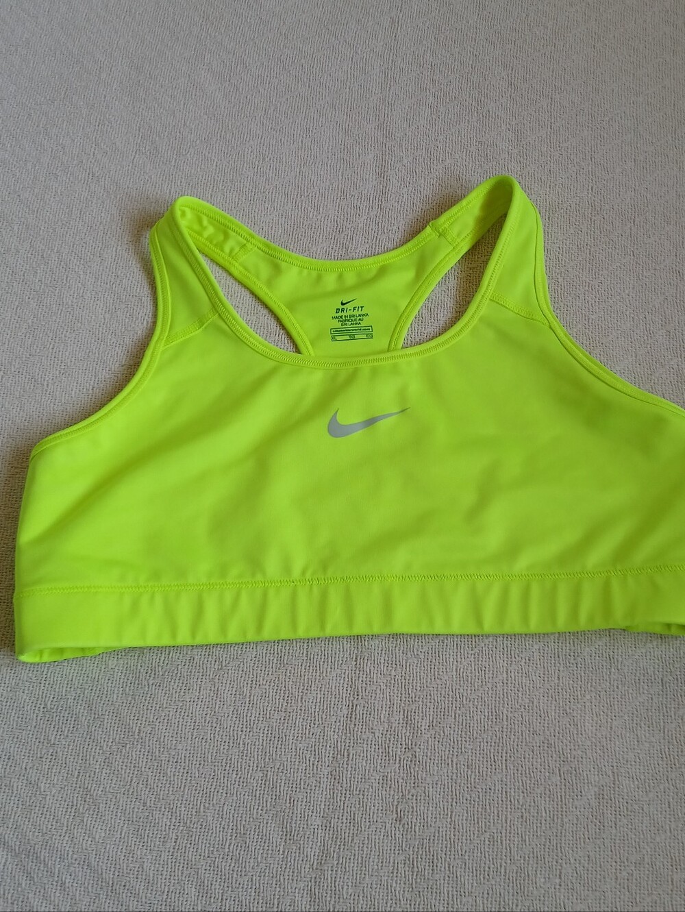 nike ♡ dri-fit sports bra yellow extra large neon xl